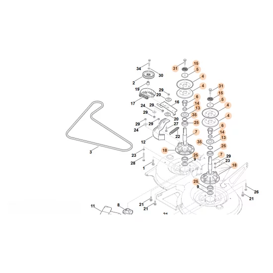Stihl  Wałek noża kompl. 6170 700 3510